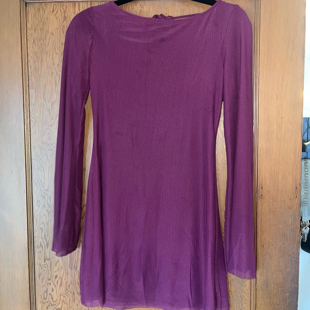 Princess polly pink long sleeve mini dress